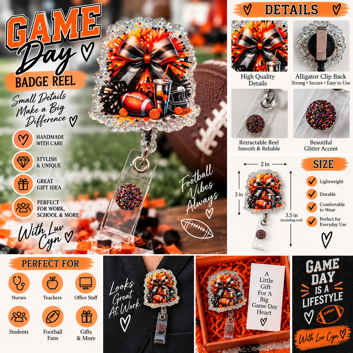 Game Day Badge Reel | Football Badge Reel