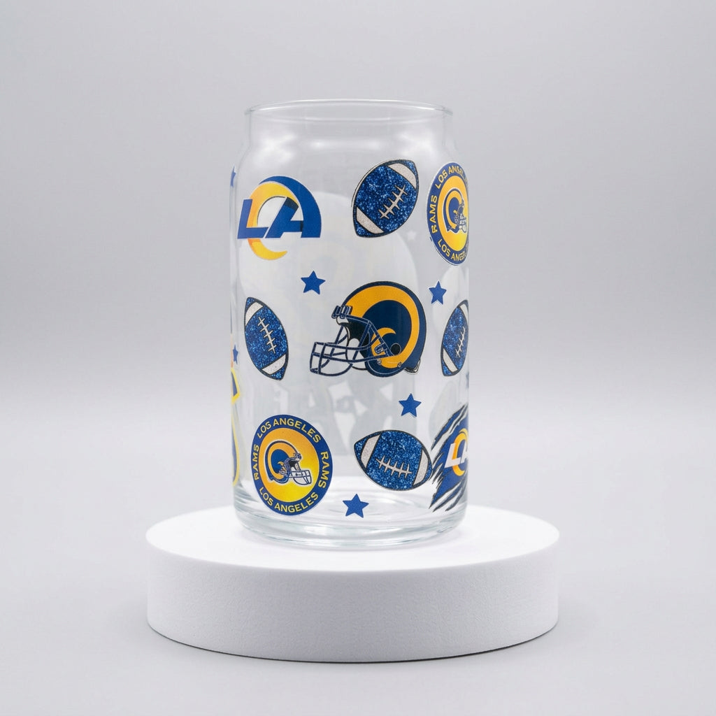 ππ Los Angeles Rams Glitter Fan Cup | Handmade Football Drinkware | Rams Fan Gift