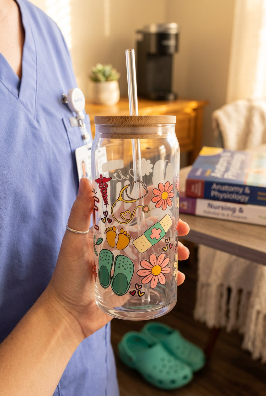 πΌ Pediatric Nurse Glass Cup | Handmade Nurse Gift