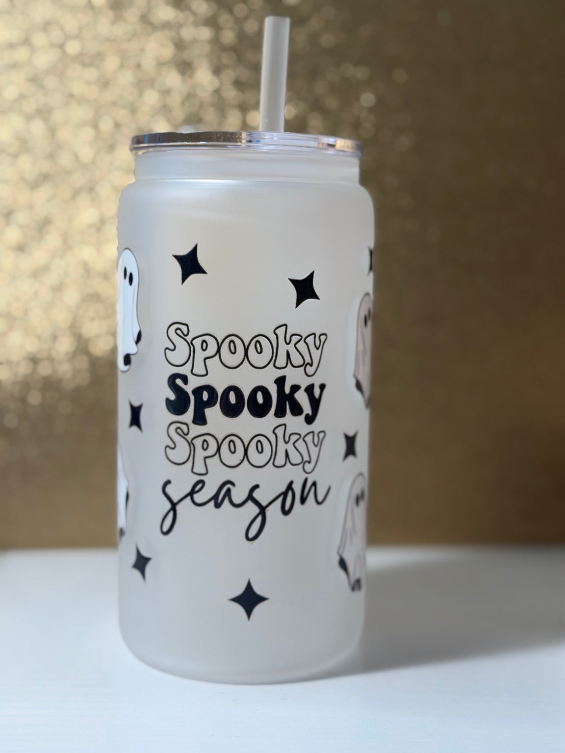 Spooky Season Glass Frosted Cup 16 oz