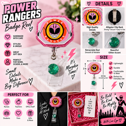 Pink Ranger Retro 90’s Badge Reel