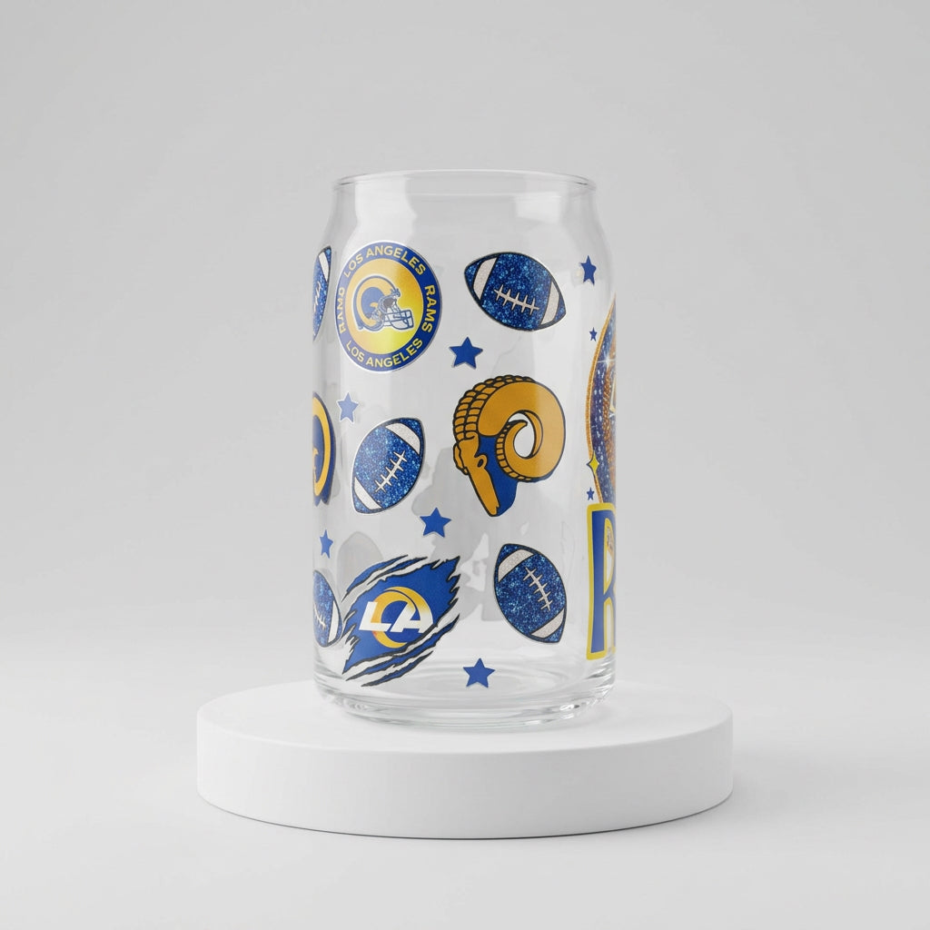 💙💛 Los Angeles Rams Glitter Fan Cup | Handmade Football Drinkware | Rams Fan Gift