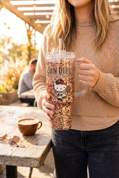⚾✨ San Diego Baseball Glitter Tumbler ✨40 oz
