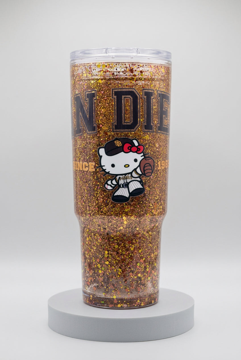 ⚾✨ San Diego Baseball Glitter Tumbler ✨40 oz