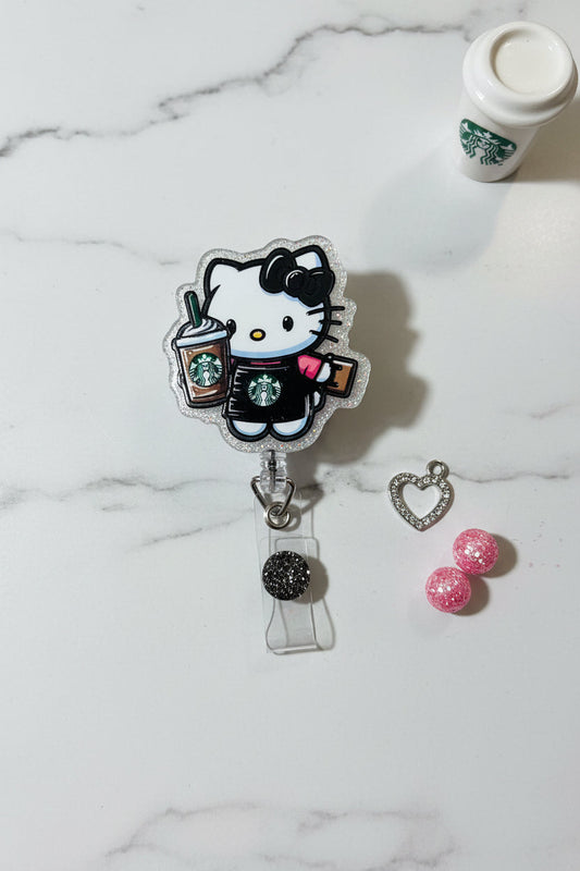 Dark Barista Hello Kitty Badge Reel