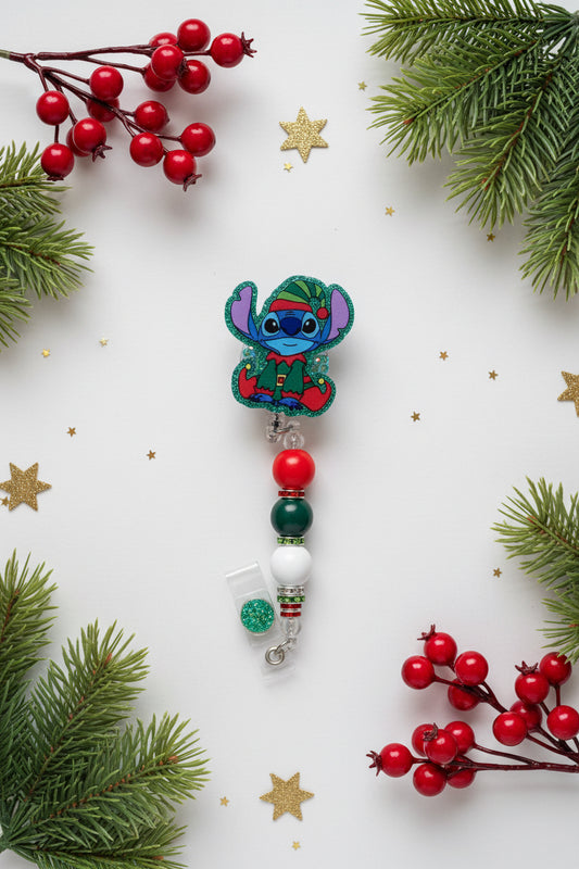 Stitch Christmas Badge Reel