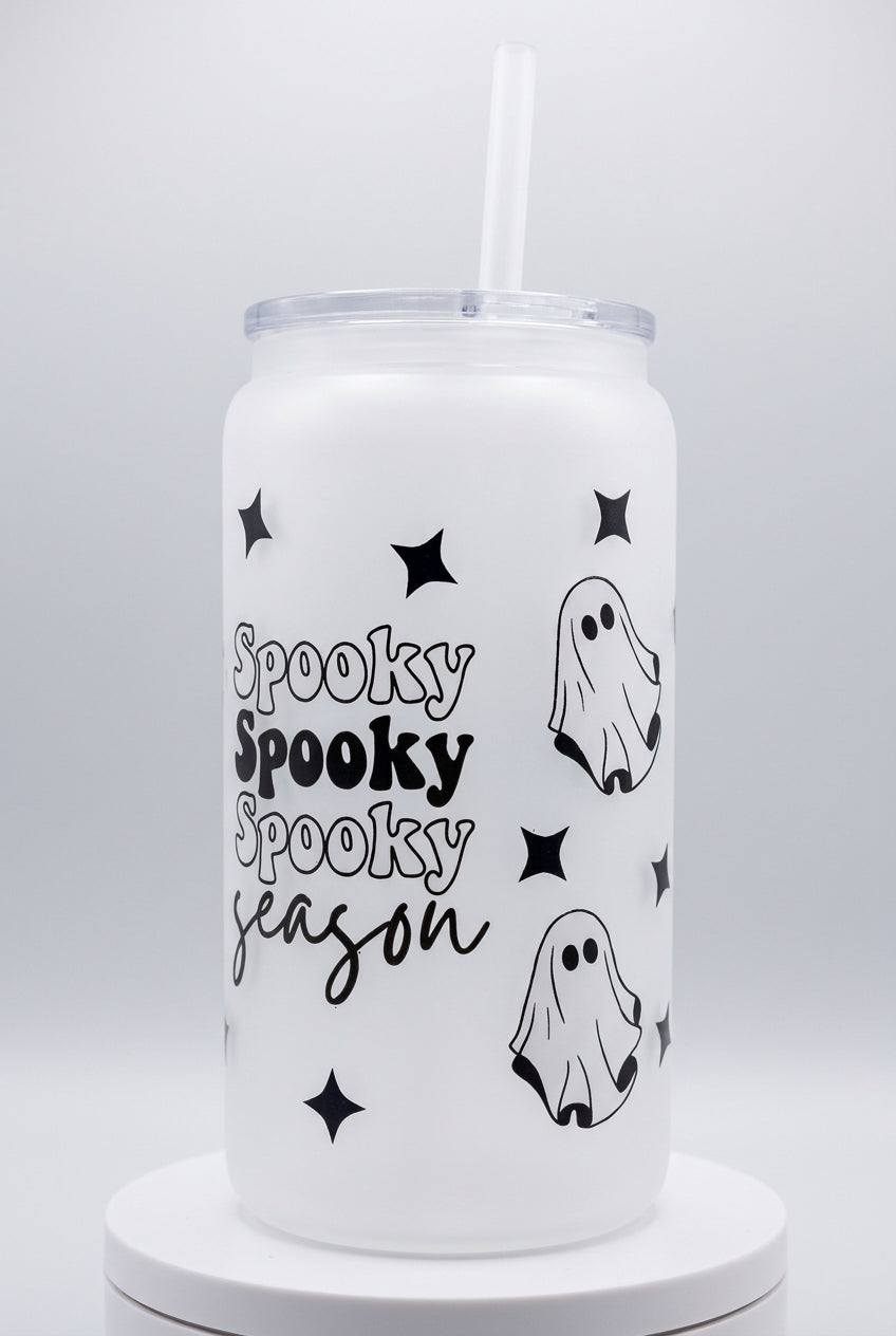 Spooky Season Glass Frosted Cup 16 oz