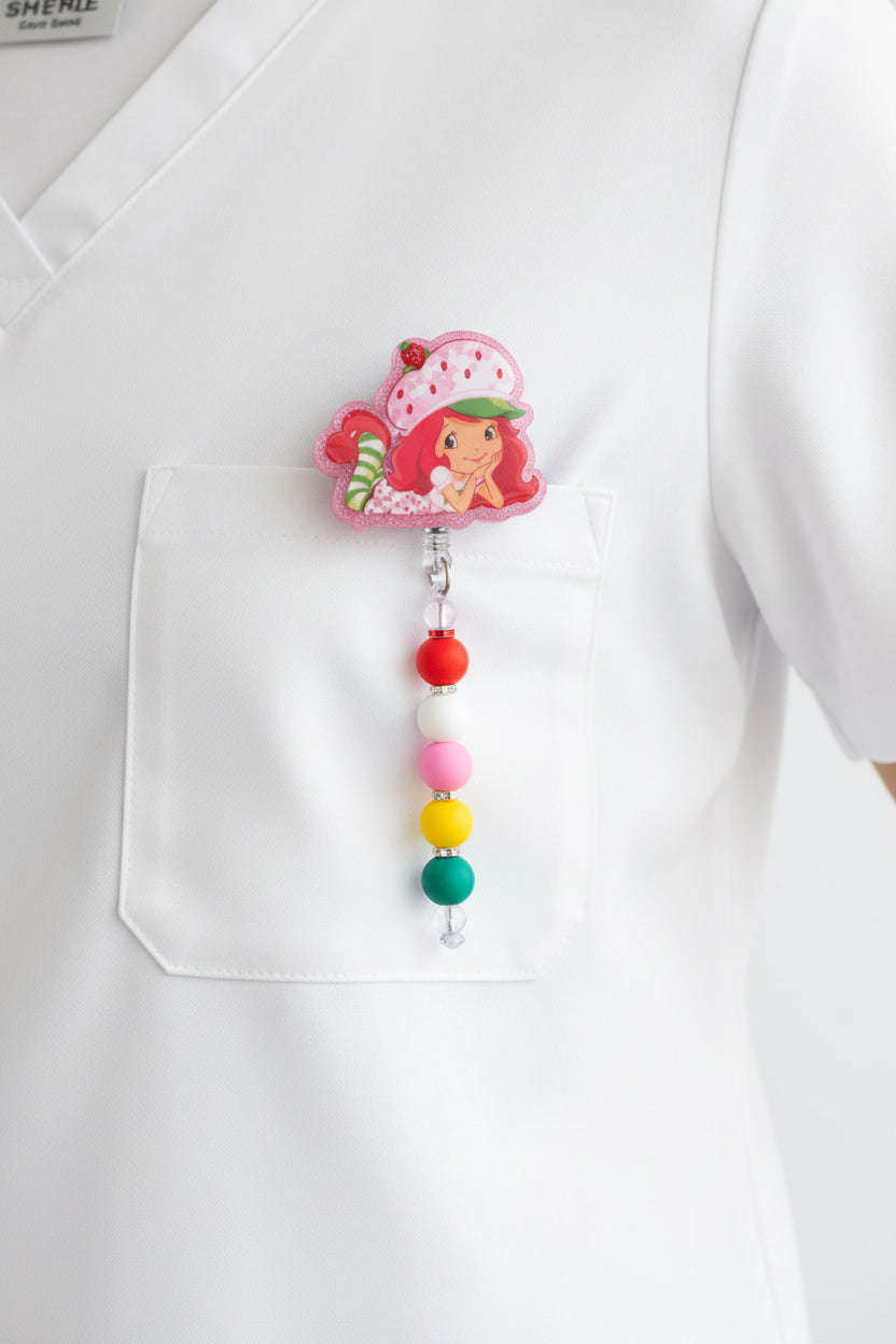 Strawberry Shortcake Badge Reel Shaker