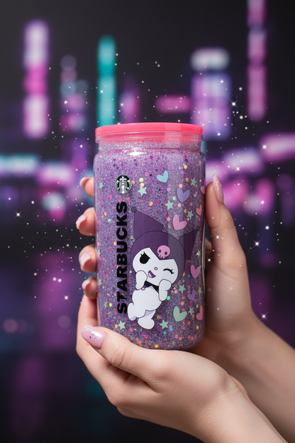 Kuromi Snow Globe Cup - lifestyle shot someone holding it