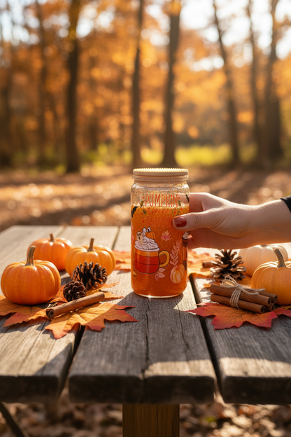 Pumpkin Spice Lava Snow Globe Cup - lifestyle shot someone holding it