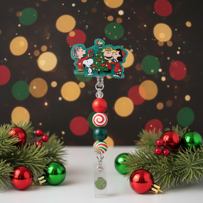Peanuts Christmas Badge Reel - Styled